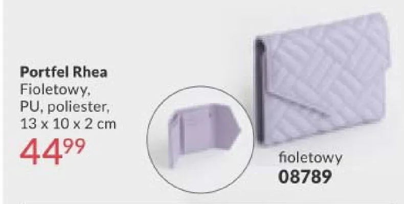 Portfel Rhea fioletowy, PU, poliester, 13 x 10 x 2 cm promocja w AVON