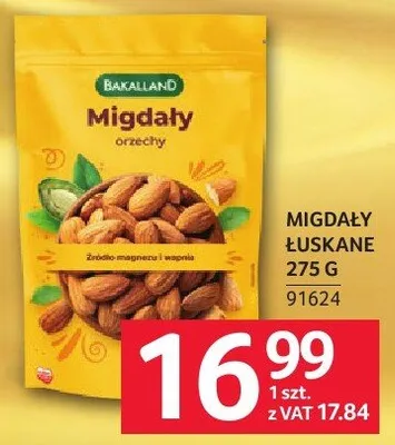 Migdały łuskane Bakalland promocja w Selgros