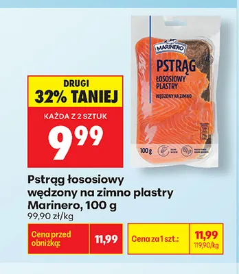Pstrąg łososiowy wędzony na zimno plastry Marinero promocja w Biedronka