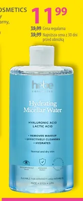 Nawilżający płyn micelarny Hebe Cosmetics promocja w Hebe