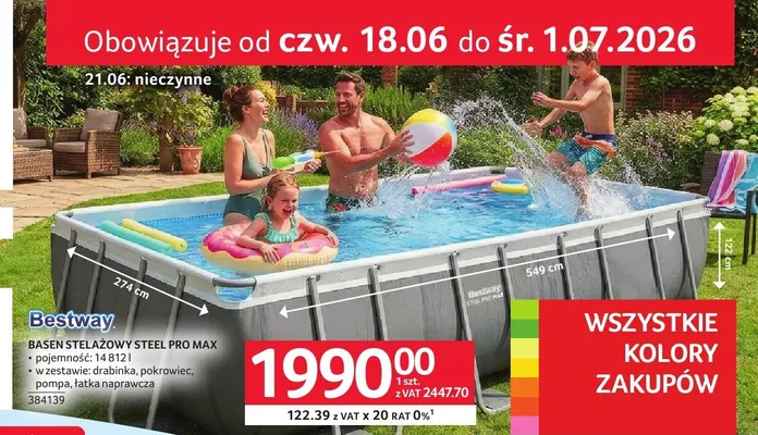 Basen stelażowy Bestway Steel Pro Max promocja w Selgros