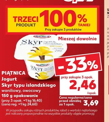 Jogurt Skyr typu islandzkiego waniliowy Piątnica promocja w Kaufland