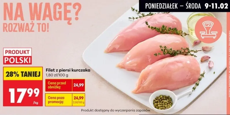 Filet z piersi kurczaka promocja w Biedronka