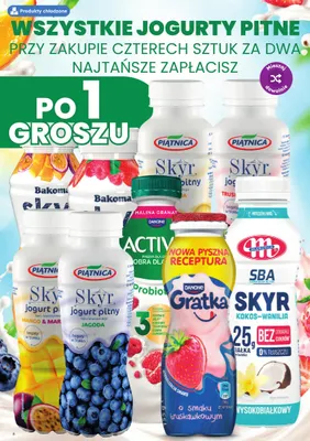 Jogurt pitny 7 Zbóż malina Bakoma promocja w Dino