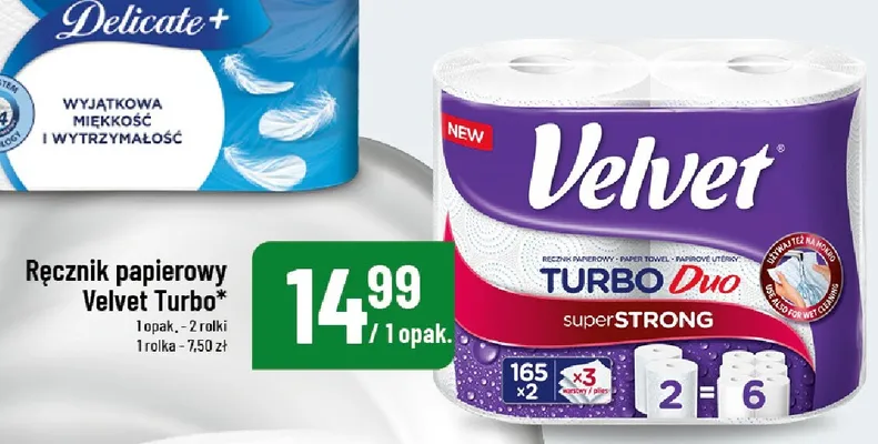 Ręcznik papierowy Velvet Turbo Duo promocja w POLOmarket