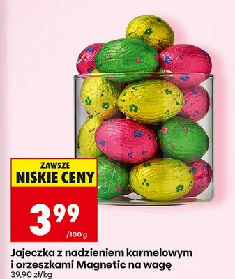 Jajeczka z nadzieniem karmelowym i orzeszkami Magnetic wagę promocja w Biedronka