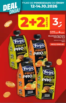 Sok proteinowy Yoga Fruit Pro ACE promocja w Dealz