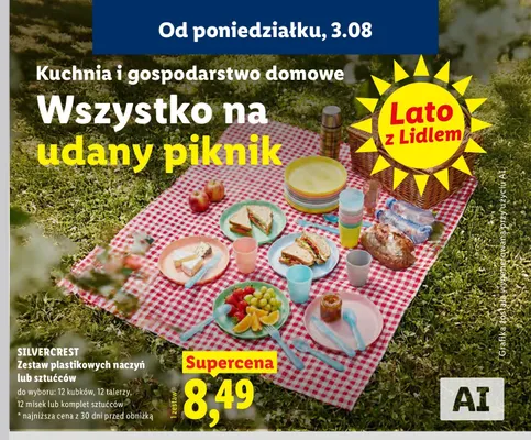 Zestaw plastikowych naczyń Silvercrest 12 kubków promocja w Lidl