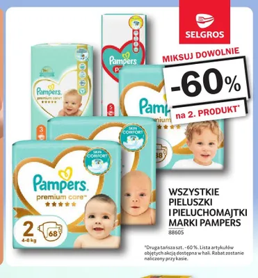 Pieluszki i pieluchomajtki Pampers promocja w Selgros