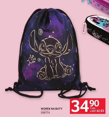 Worek na buty Stitch promocja w Selgros