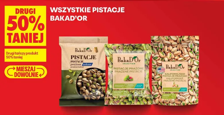 Pistacje prażone kalifornijskie Bakad'Or promocja w Biedronka