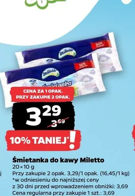 Śmietanka do kawy Miletto promocja w Netto