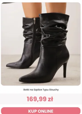 Botki na szpilce typu slouchy Renee promocja w Renee
