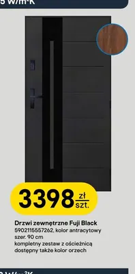Drzwi zewnętrzne Fuji Black Pantor promocja w Castorama