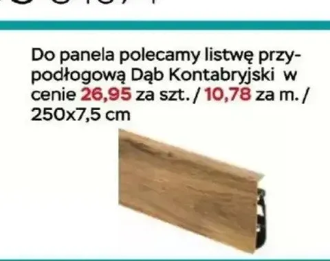 Listwa przypodłogowa Dąb Kontabryjski promocja w Abra Meble