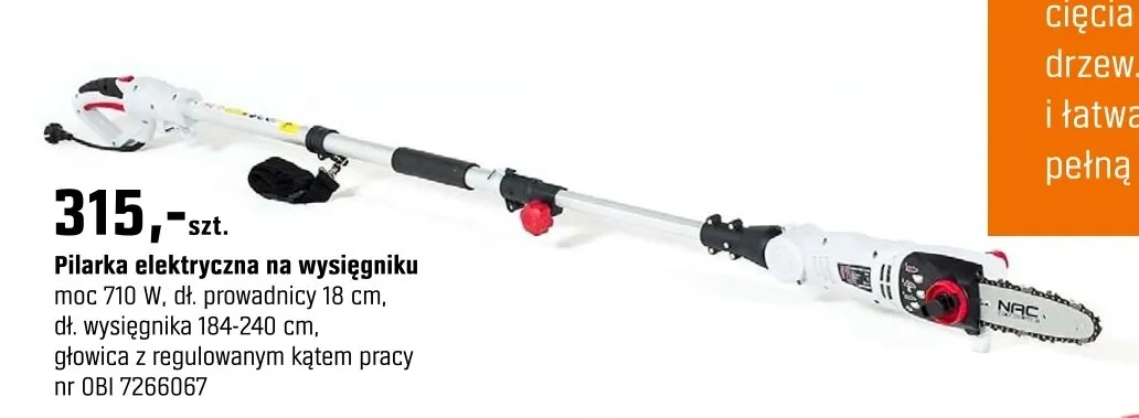 Pilarka elektryczna na wysięgniku promocja w OBI