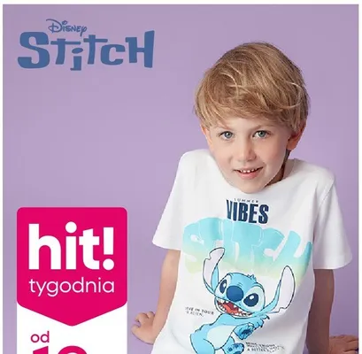 Koszulka chłopięca Disney Stitch 100% bawełny promocja w Pepco