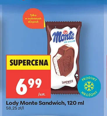 Lody Monte Sandwich promocja w Biedronka