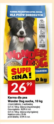 Karma dla psa Wonder Dog sucha z kurczakiem promocja w Twój Market
