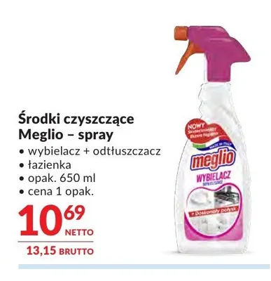 Środki czyszczące Meglio spray wybielacz + odtłuszczacz promocja w Makro