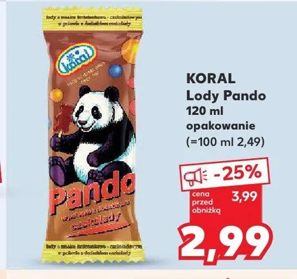 Lody na patyku Pando Koral promocja w Kaufland