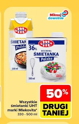 Śmietanki UHT Mlekovita promocja w Carrefour