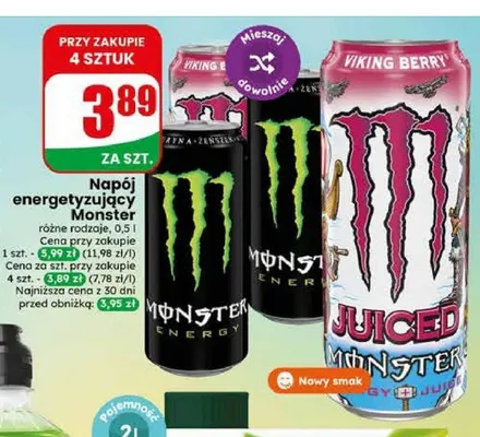 Napój energetyzujący Monster Energy promocja w Dino