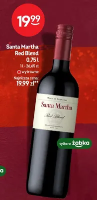 Wino Santa Martha Red Blend wytrawne promocja w Żabka