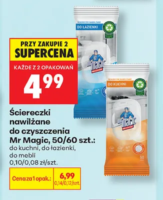 Ściereczki nawilżane do czyszczenia Mr Magic do mebli promocja w Biedronka