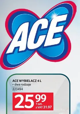 Wybielacz ACE 4l, dwa rodzaje, 223494 promocja w Selgros