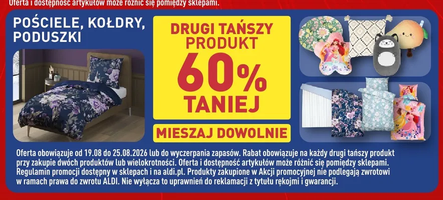 Pościele kołdry i poduszki promocja w Aldi