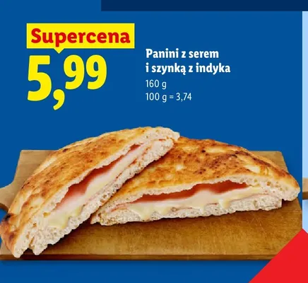 Panini z serem i szynką z indyka promocja w Lidl