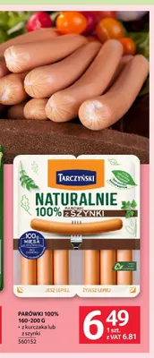 Parówki 100% z szynki Tarczyński promocja w Selgros