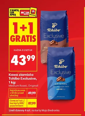Kawa ziarnista Tchibo Exclusive Medium Roast promocja w Biedronka