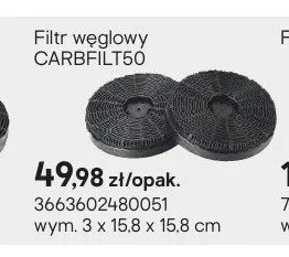 Filtr węglowy CARBFILT50 wym. 3x15,8x15,8cm promocja w Castorama