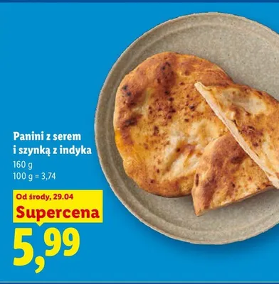 Panini z serem i szynką z indyka Piekarnia Lidla promocja w Lidl