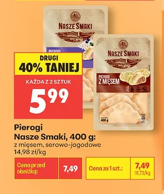 Pierogi z mięsem Nasze Smaki promocja w Biedronka