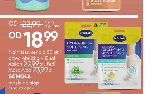 Maska do stóp Hydrating & Softening Scholl promocja w Super-Pharm