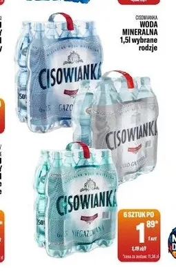 Woda mineralna Cisowianka lekko gazowana promocja w Tomi Markt