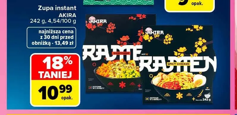 Zupa instant Ramen Shirodashi Akira promocja w Carrefour