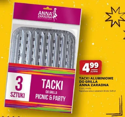 Tacki aluminiowe do grilla Anna Zaradna promocja w Stokrotka