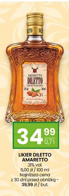 Likier Diletto Amaretto 21% vol. promocja w Twój Market