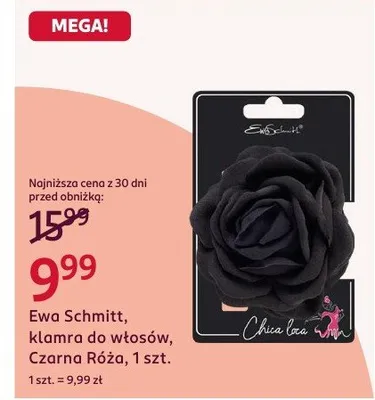 Klamra do włosów Ewa Schmitt Czarna Róża promocja w Rossmann