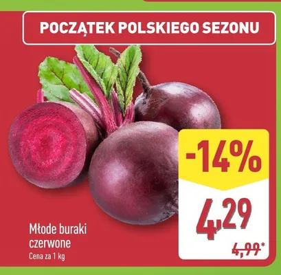 Buraki czerwone młode promocja w Aldi