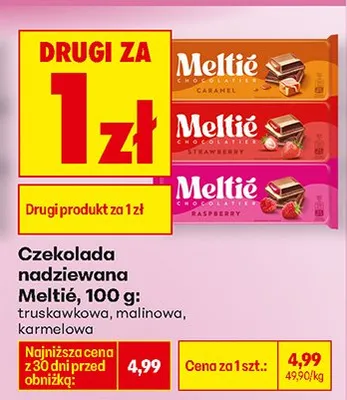 Czekolada nadziewana truskawkowa DRUGA ZA 1 ZŁ promocja w Biedronka