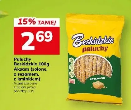 Paluszki Beskidzkie Aksam solone, z sezamem, z kmimkiem promocja w Hitpol