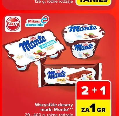Desery marki Monte promocja w Carrefour Market