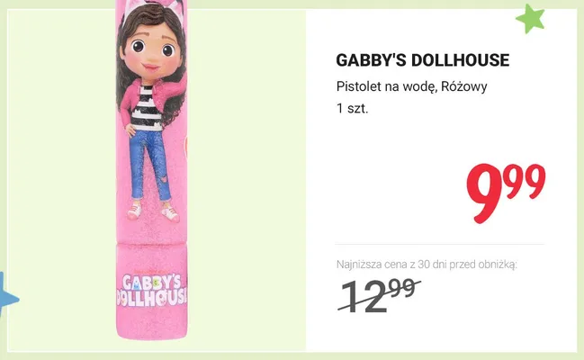 Pistolet na wodę GABBY'S DOLLHOUSE Różowy promocja w Rossmann
