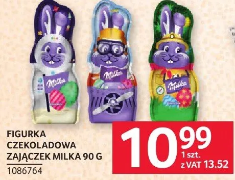 Figurka czekoladowa zajączek Milka 90 g promocja w Selgros