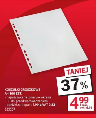 Koszulki groszkowe A4 100-pak promocja w Selgros
